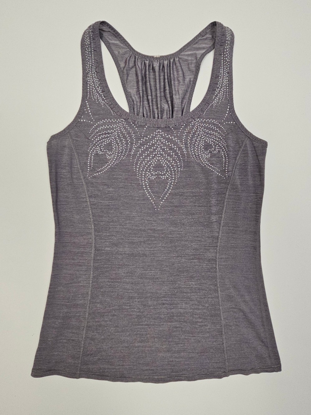 Lululemon Grey Heathered Racerback Tank Top Size 4 Yoga Running